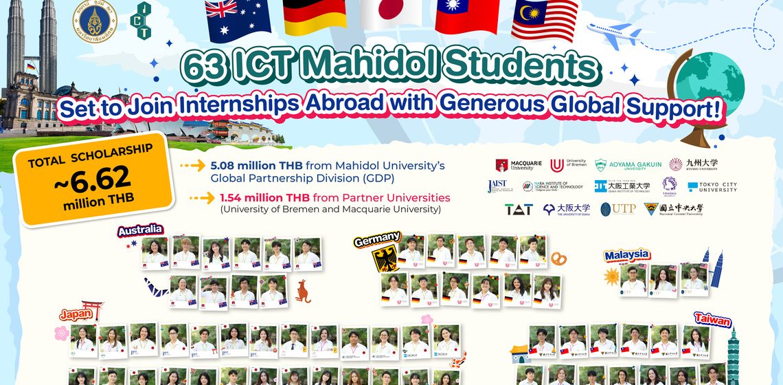 63 Students from the ICT International and DST Thai Programs Join Overseas Internships in the 2024 Academic Year with Total Scholarships Worth 6,616,400 Baht