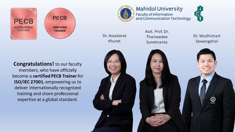 15.10.2025_PECB Certified Trainer_CV (1) (2) ICT Mahidol faculty members officially become PECB Certified Trainers for ISO/IEC 27001