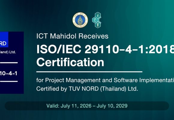 ICT Mahidol Received ISO/IEC 29110-4-1:2018 Certification