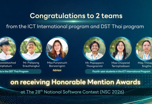 Two Student Projects from ICT Mahidol Received Honorable Mentions in the 28th National Software Contest (NSC 2026)